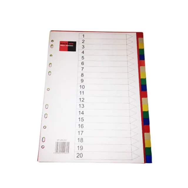 B/R PVC Divider A4 20 Tabs Colour HF-289-20C BR00080