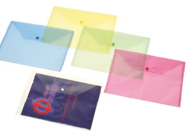 B/R PVC Pocket/Bag with Button A4 Red W209