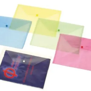 Clear Bag A3 with Button Blue SA3-BL