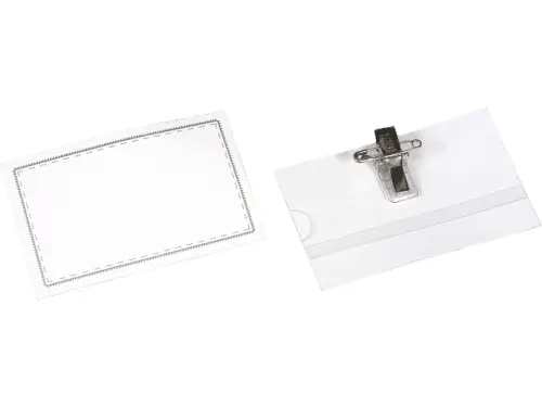 B/R/Foska Name Badge W/Clip Id Pocket 90X57MM NB0300/BR00090 Each