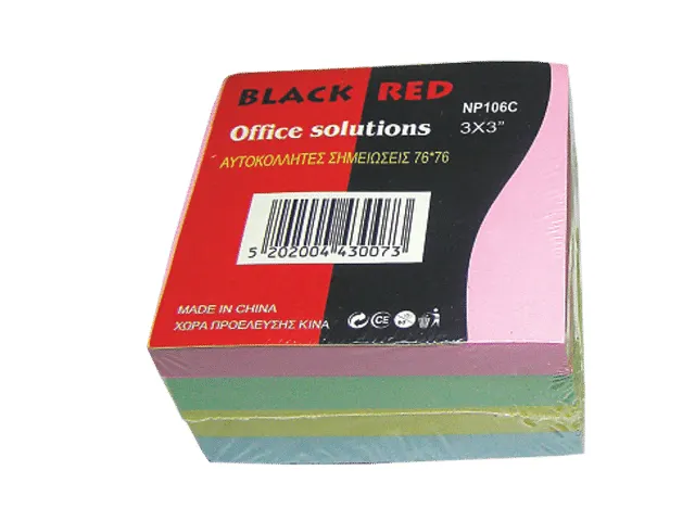 B/R Sticky Cube 75X75 4 Colours 400SHEETS BR43007
