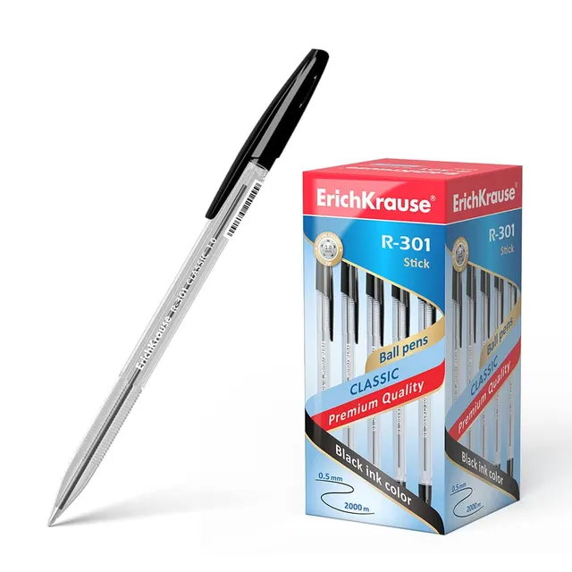 Erichkrause Ballpoint Pen R-301 Classic Stick 1.0 Black 43185