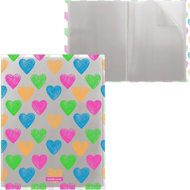 Erichkrause Display Book 10 Pockets A4 Neon Hearts 49506