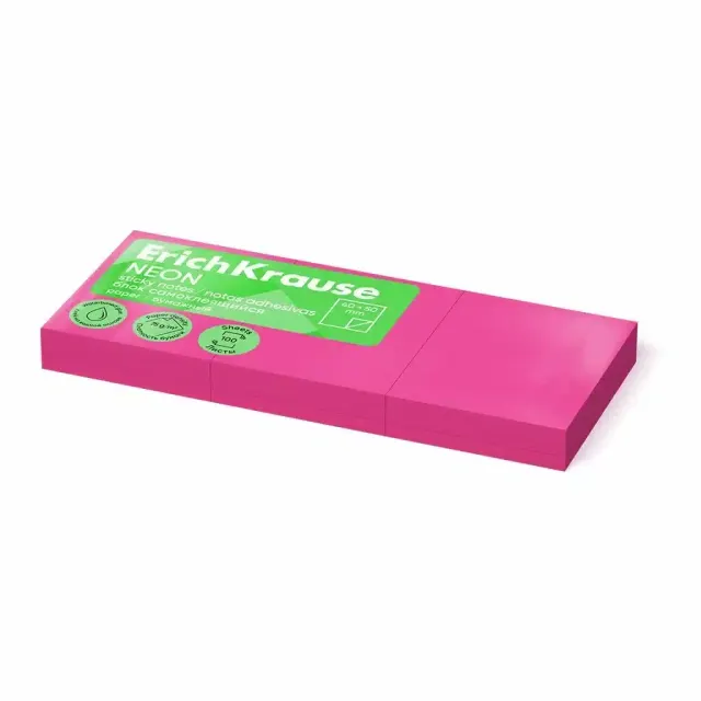 Erichkrause Sticky Notes Neon 50x40 mm (300 sheets/PINK) 61708
