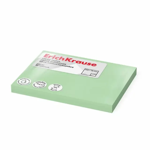 Erichkrause Sticky Notes 100x75 mm (100 sheets/PASTEL Green) 61717