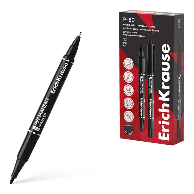 Erichkrause Double-Sided Permanent Marker P-80 Red 48185