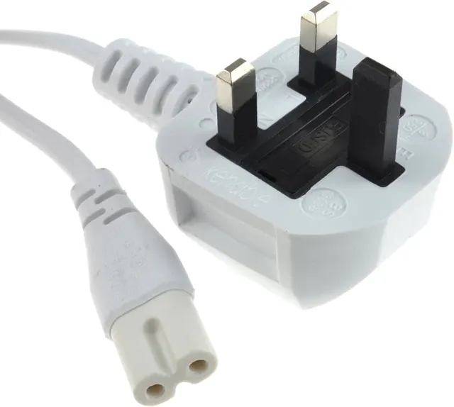 White UK Fig Cable 5A/250V 1.5M (Printer)