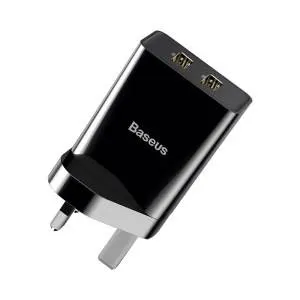 Baseus Dual USB Charger UK Plug BLK 20588