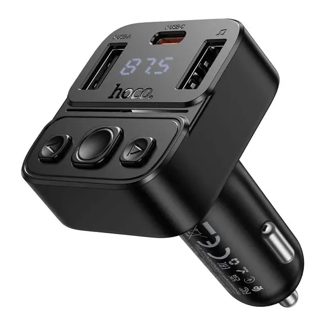 Hoco Bluetooth Car FM Transmitter + 35W car charger 2xUSB & Usb-C E87