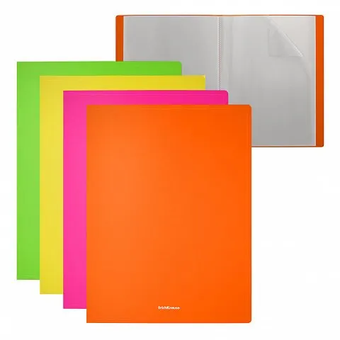 Erichkrause Display Book Matt Neon 20 Pockets A4 Matt Neon Ass.Colors 49930
