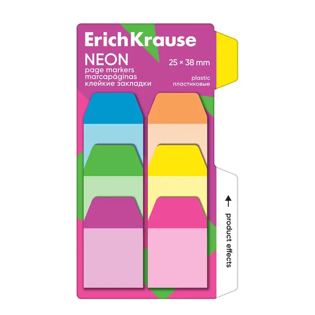 Erichkrause Page Marker Transparent 25x38 mm (60 sheets/6 colors) 61585