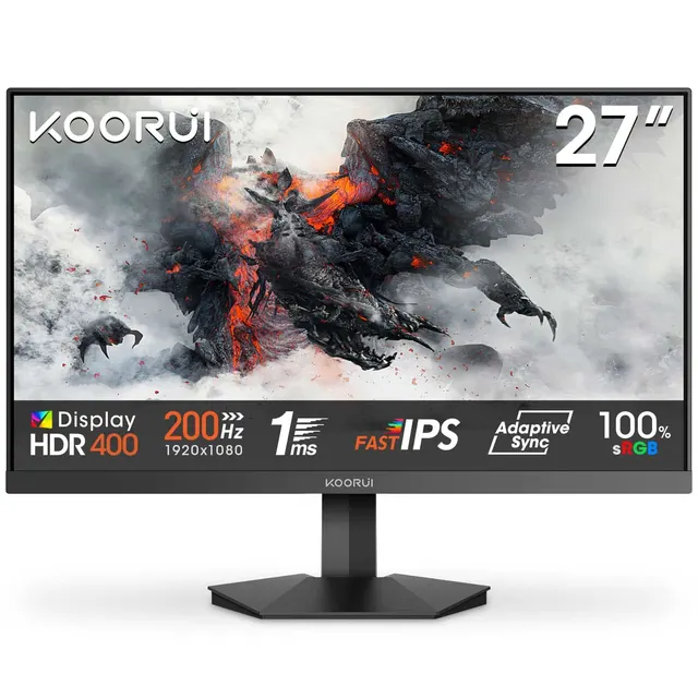 Koorui Gaming Monitor 27" FHD Ips 200Hz 1MS Hdmi/Dp 3YW G2711P