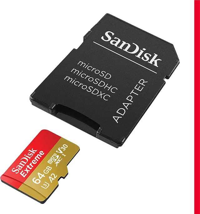 Sandisk Extreme microSDXC 64GB + SD Adapter + 1 year RescuePRO Deluxe up to 170MB/s & 80MB