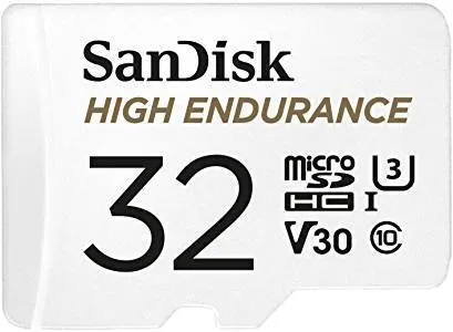 Sandisk High Endurance 32gb microSDHC Card with Adapter (Dashcams&home monitor)