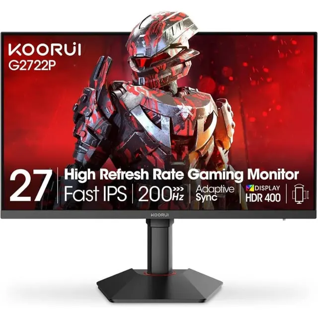 Koorui Gaming Monitor 27" QHD 2K Ips 200Hz Height Adjustable 1MS 2X HDMI & DP 3YW G2722P