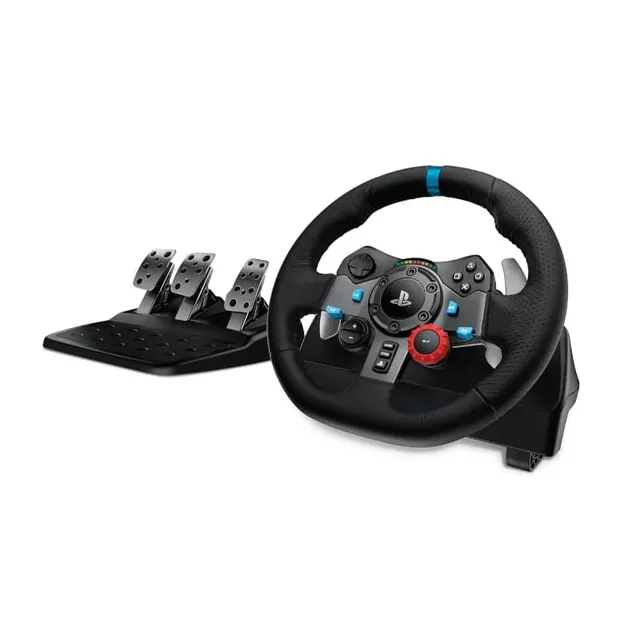 Logitech G29 Driving Force Leather Racing Wheel & Floor Pedals for PS5, PS4, PC, Mac 941-000112