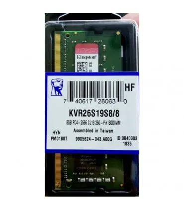 Kingston 8GB 2666MHZ DDR4 for Notebook KVR26S19S8/8