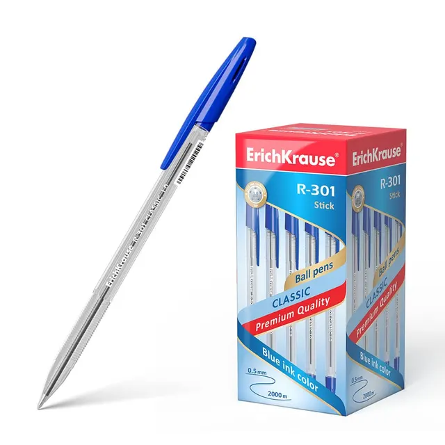 Erichkrause Ballpoint Pen R-301 Classic Stick 1.0 Blue 43184