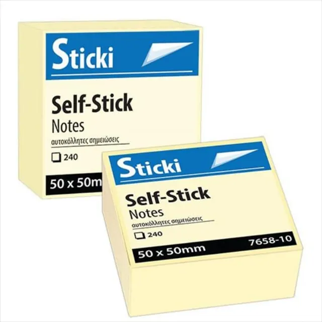 Sticki Notes Cube Yellow 50MMX50MM 240SHEETS 7658-10