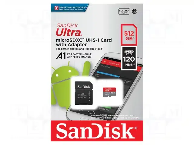 Sandisk Ultra microSDXC 512GB Class10 U1 A1