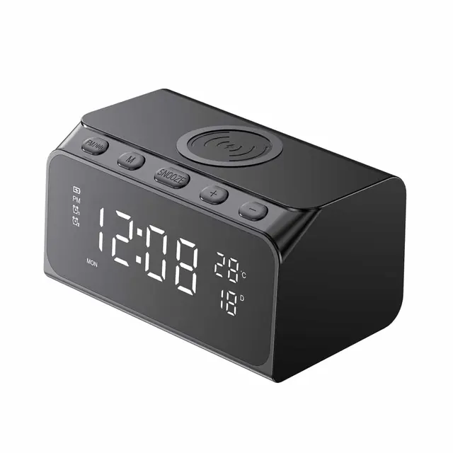 Havit Wireless Charger 15W (Alarm-Clock-Speaker-Air Thermometer) W3041 Black