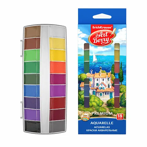 Erichkrause Artberry Watercolors Premium + Uv Protection (18 Colors) 41736