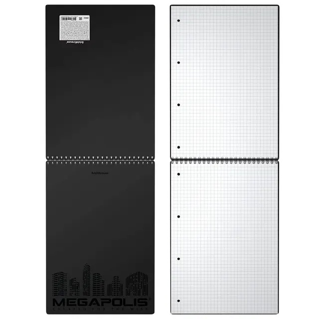 Erichkrause Top Spiral Squared Notebook A4 Megapolis Black 80 Sheets 45944