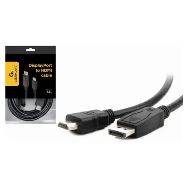 Gembird 1.8M Displayport to HDMI M/M Black CC-DP-HDMI-6