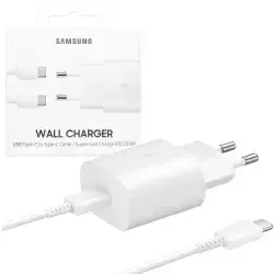 Samsung Fast Charging White Wall Charger +1M Usb-C White Cable EP-TA800XWEGWW