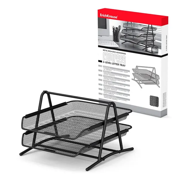 Erichkrause Telleno 2-TIER Letter Tray Black 22511