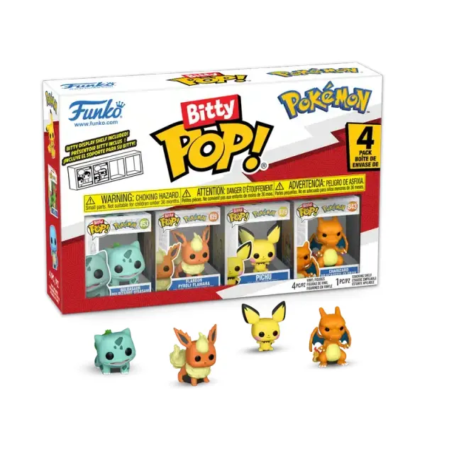 Funko Bitty Pop! Pokemon: 4-Pack – Bulbasaur, Flareon, Pichu FNK11347