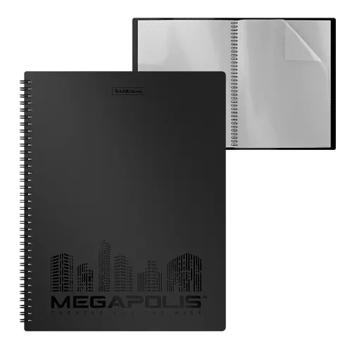 Erichkrause Spiral Display Book 'megapolis' 40 Pockets A4 Black 45996