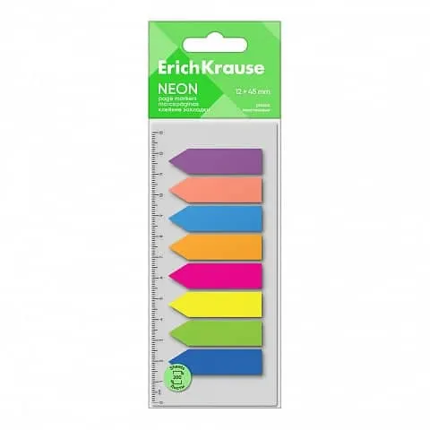 Erichkrause Index Arrows 'neon' 12x45 mm (200 sheets/8 colors) 61559