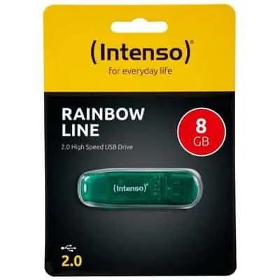Intenso USB Flash 2.0 8GB Rainbow Line Green