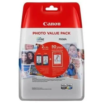 Canon Ink Cartridge PG545XL/CL546XL Photo Value PACK(50SHEETS) Multipack