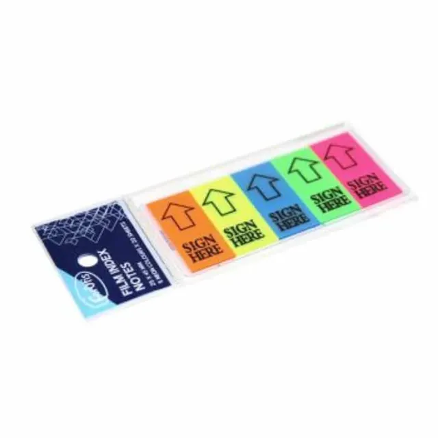 Forofis PVC Sign Index Notes 5 Neon Col. 45X25MM 20 SH. CE91738