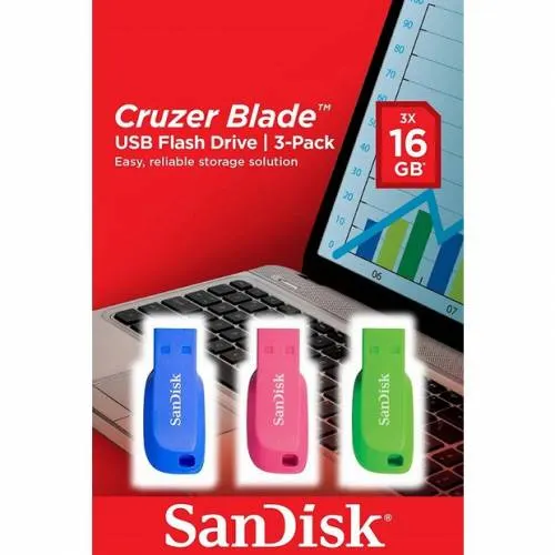 Sandisk Cruzer USB 2.0 3X16GB Color
