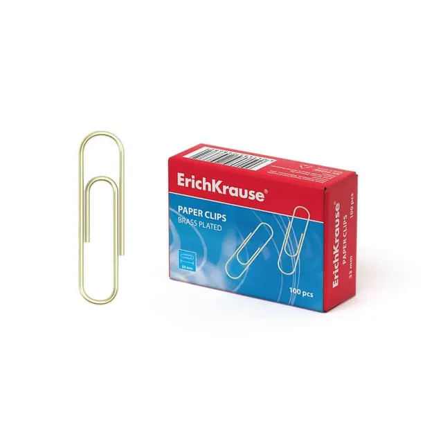Erichkrause 33MM Gold Paper Clips Brass Plated (100pcs) 24868