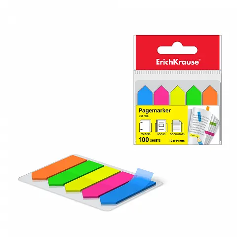 Erichkrause Index Arrows 'neon' 12x44 mm (100 sheets/5 colors) 31178