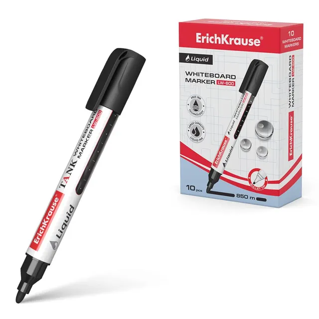 Erichkrause Whiteboard Marker with Liquid Ink LW-600 Black 48774