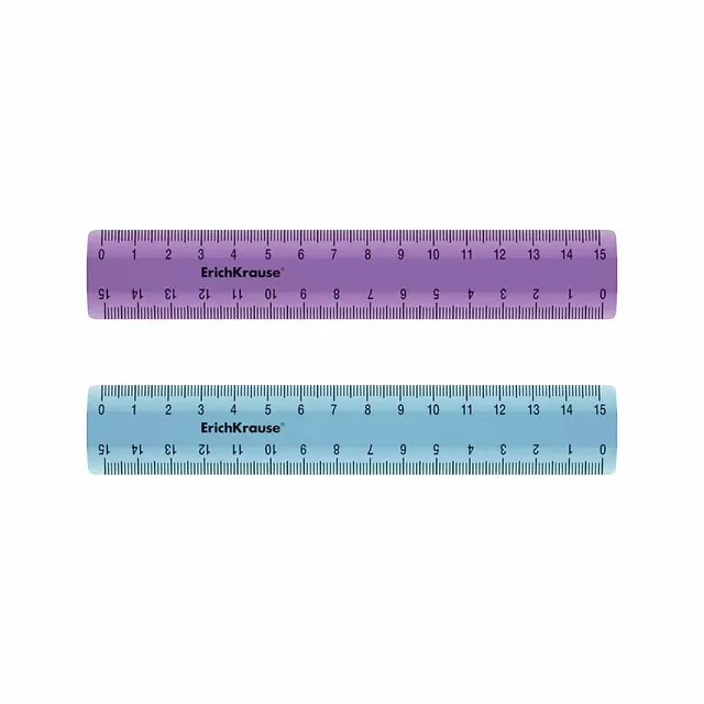 Erichkrause Plastic Blue or Lilac Ruler 15cm 52981