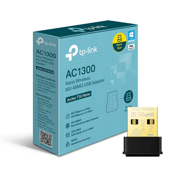 Tp-Link AC1300 Archer T3U Nano W/Less Mu-Mimo USB Adapter TL-T3UNANO