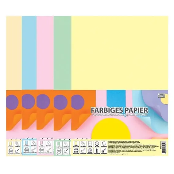 Tto 5 Assorted Pastel Colors Paper A4 80GR 405987 100SHEETS
