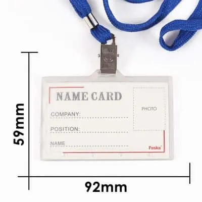 Foska Name Badge Holder 59X92 Lanyard SD110 Yellow Green or Black