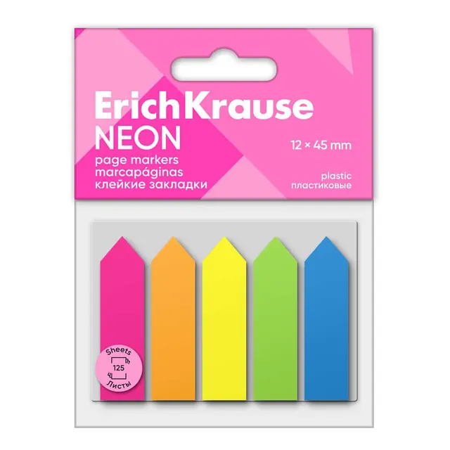Erichkrause Index Arrows 'neon' 12x44 mm (125 sheets/5 colors) 61555