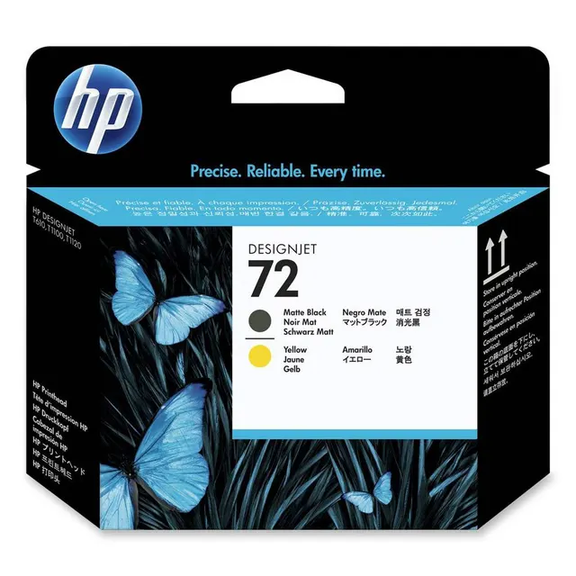 HP Printhead 72 Matt Black/Yellow
