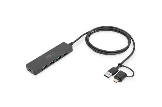 Digitus Slimline USB 3.0 Hub 4-PORT with Usb-C Adapter DA-70236