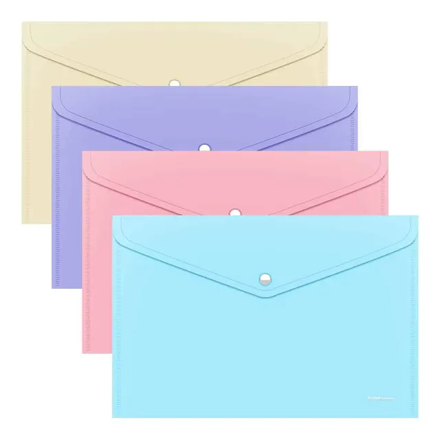 Erichkrause A4 Envelope Folder Fizzy Assorted Pastel Colours 59166