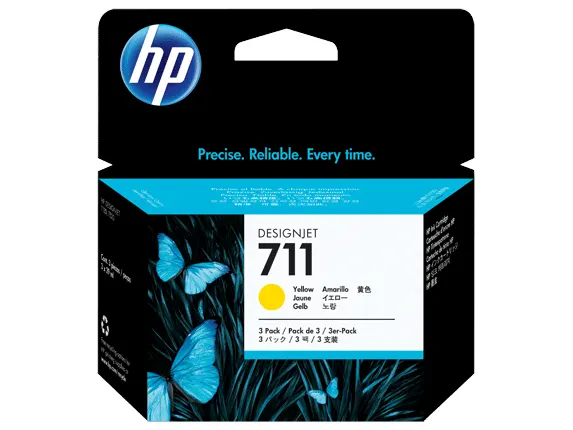 HP Ink Cartridge 711 Yellow Value Pack X 3 CZ136A