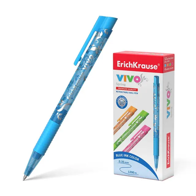 Erichkrause Retractable Ballpoint Pen 'vivo' Spring Blue 45024
